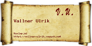 Vallner Ulrik névjegykártya